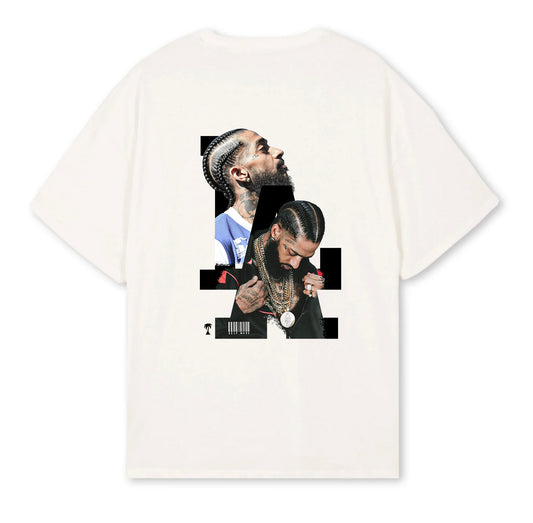 Vintage White Oversized Tee - Nipsey Prolific