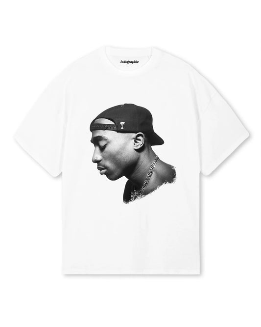 White Oversized Tee - 2PAC " I AIN'T A KILLA"