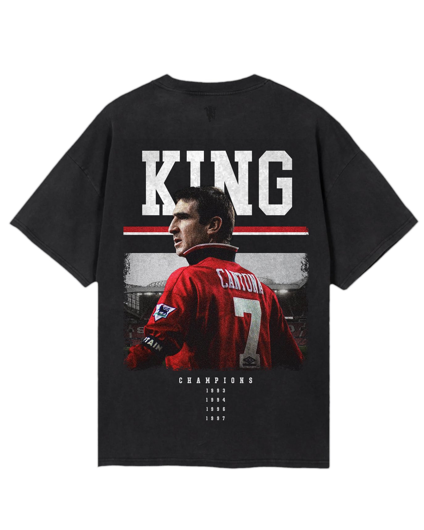 Vintage Black Oversized Tee - Eric Cantona KING