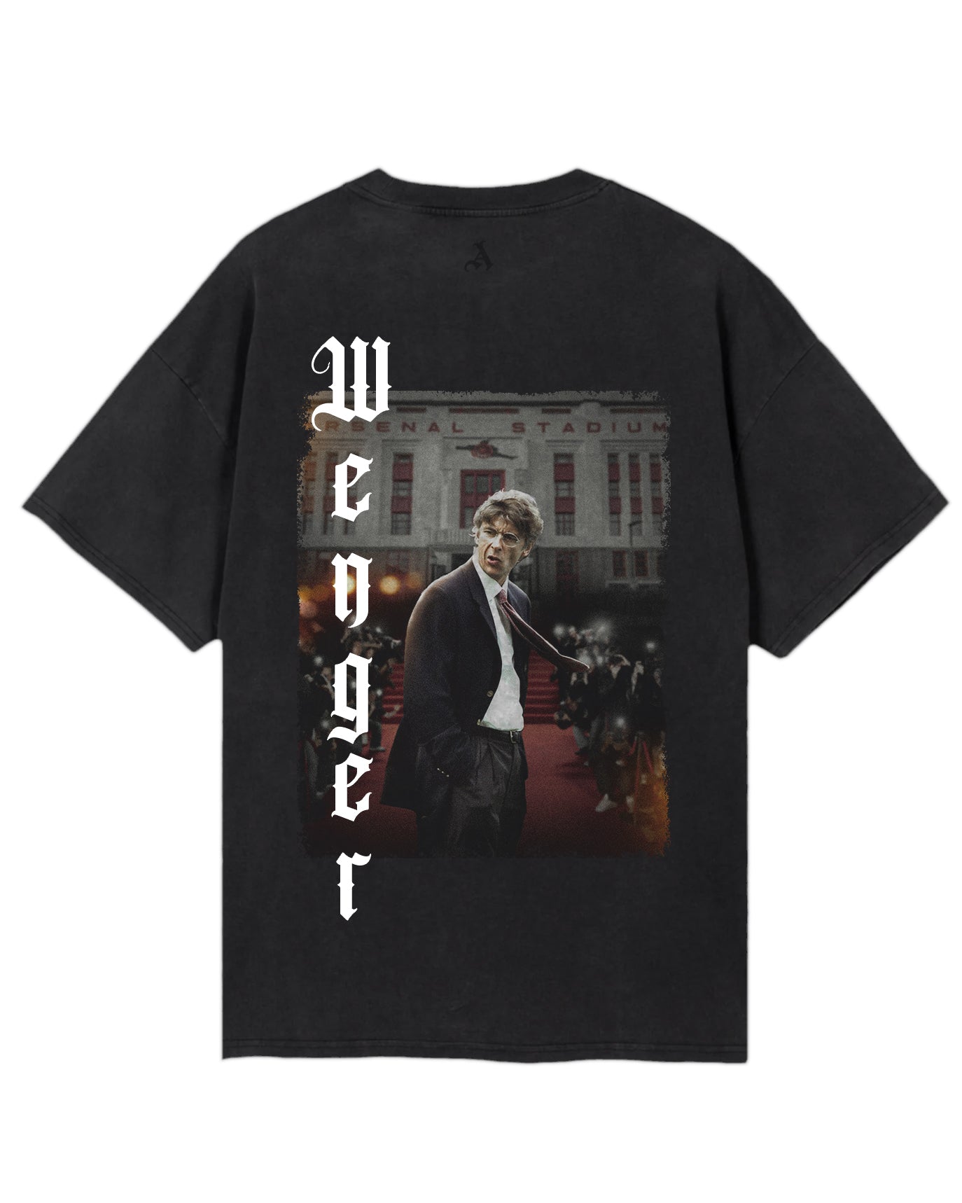 Vintage Black Oversized Tee - Arsene Wenger 1996